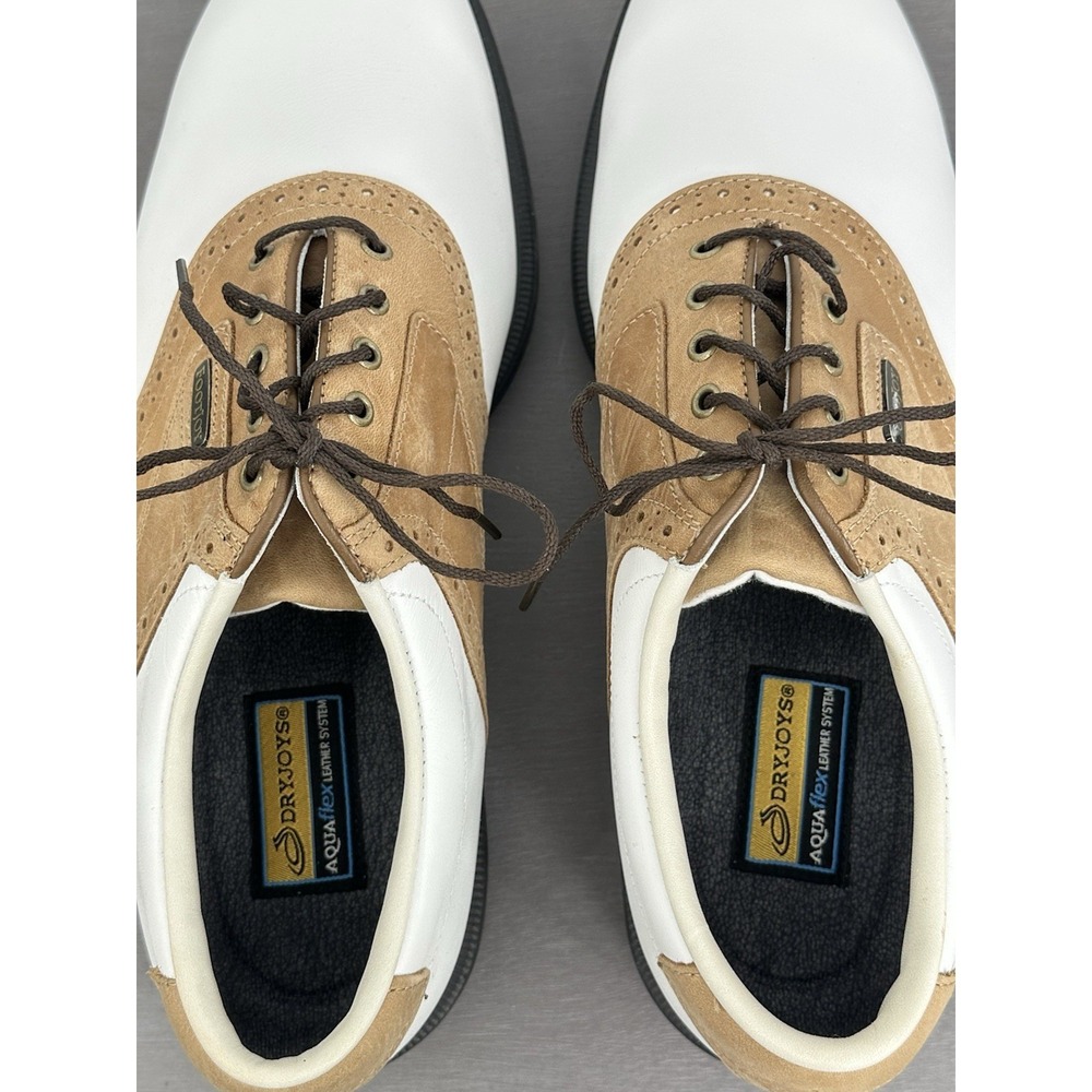 Footjoy Dryjoys Golf Shoes Aquaflex Leather Traction Waterproof Men's Size 10.5 - Picture 5 of 16